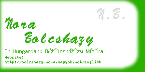 nora bolcshazy business card